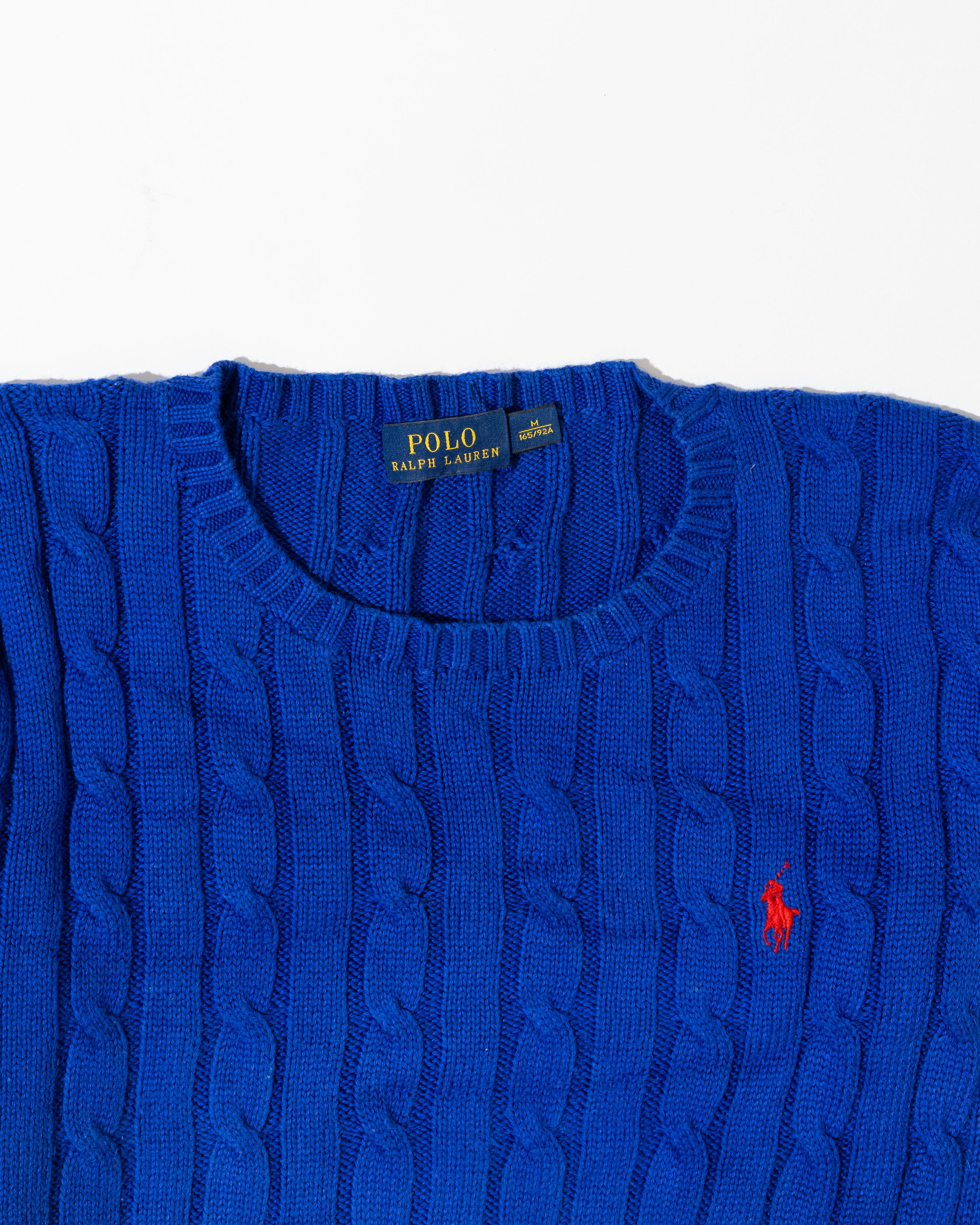 סריג צמות כחולֹ רויאל לנשים מכותנה Polo Ralph Lauren