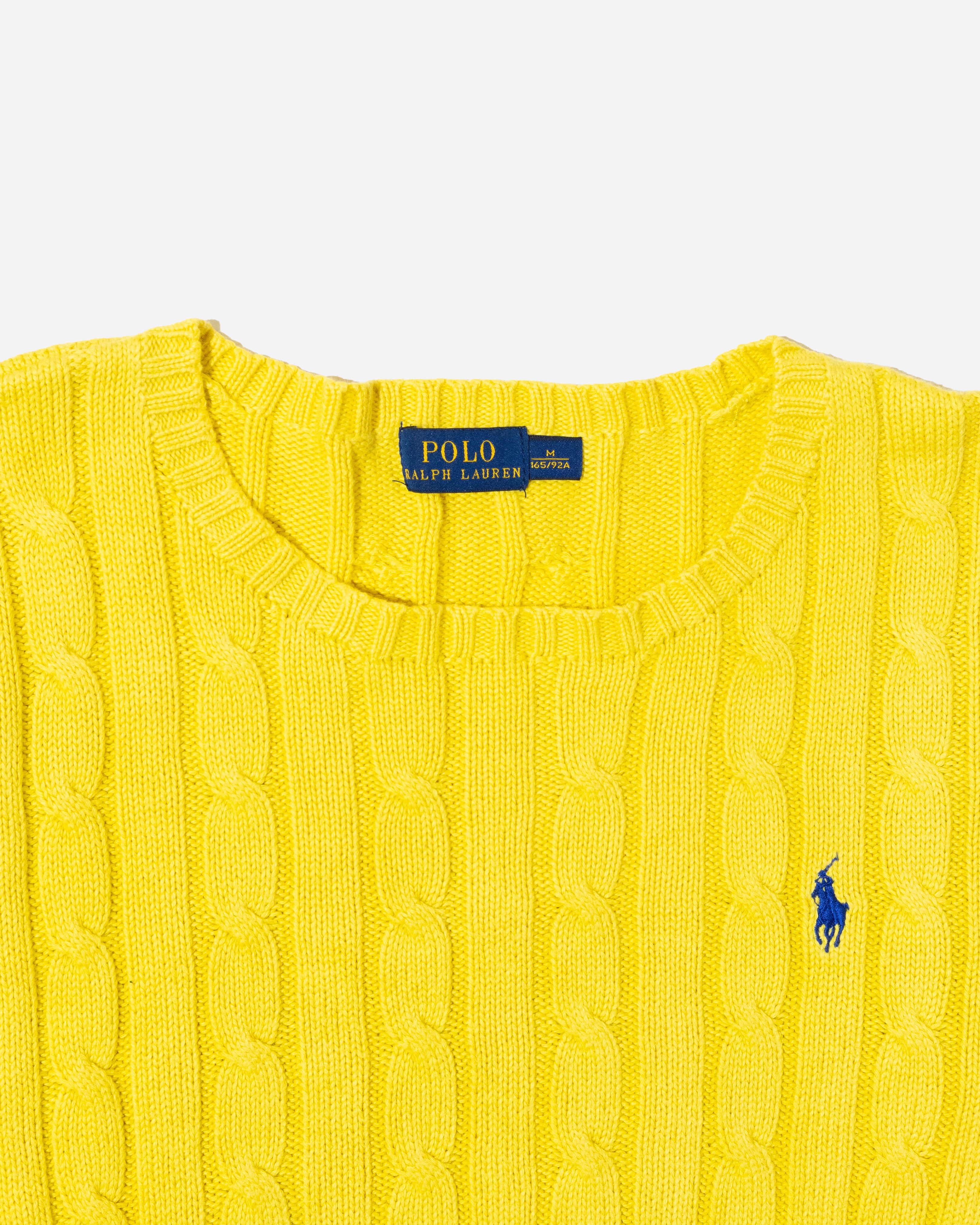 סריג צמות צהוב לנשים מכותנה Polo Ralph Lauren