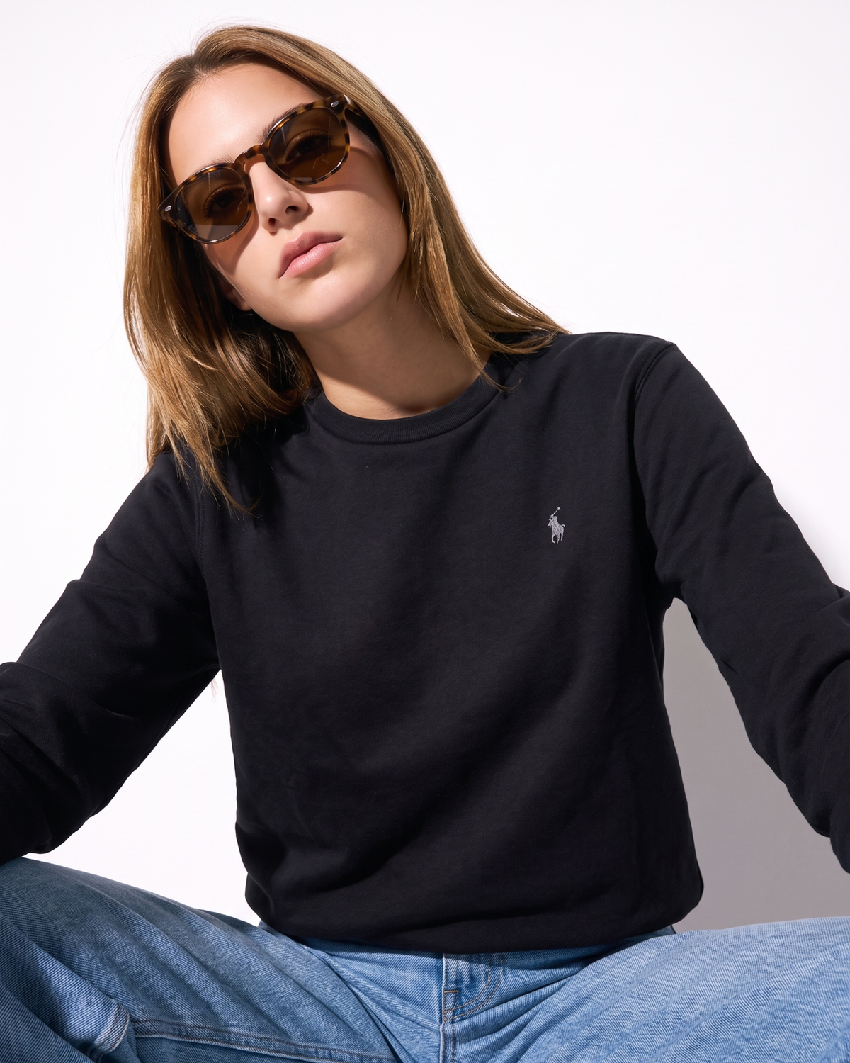 פוטר שחור לוגו אפור Polo Ralph Lauren