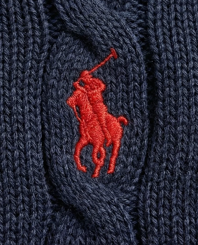 סריג צמות נייבי מכותנה Polo Ralph Lauren