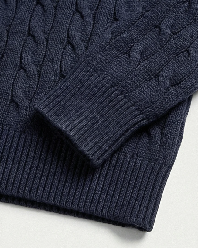 סריג צמות נייבי מכותנה Polo Ralph Lauren