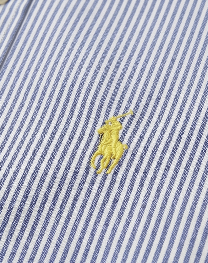 מכופתרת פופלין פסים לנשים סגול-לבן Polo Ralph Lauren