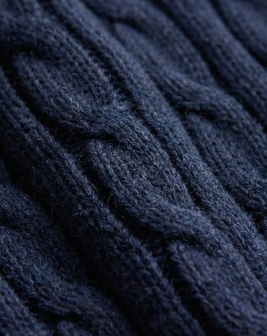 סריג צמות נייבי v מכותנה Polo Ralph Lauren