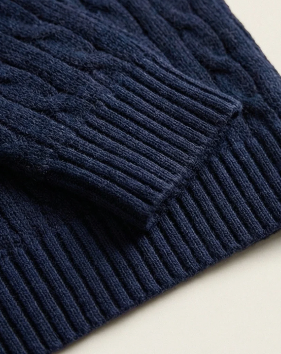 סריג צמות נייבי v מכותנה Polo Ralph Lauren