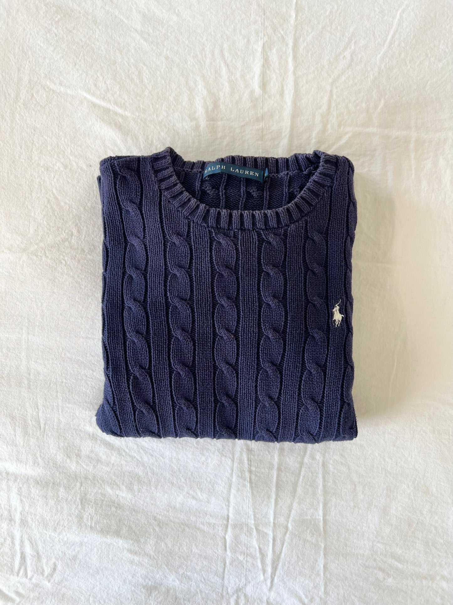 Navy cable knit sweater