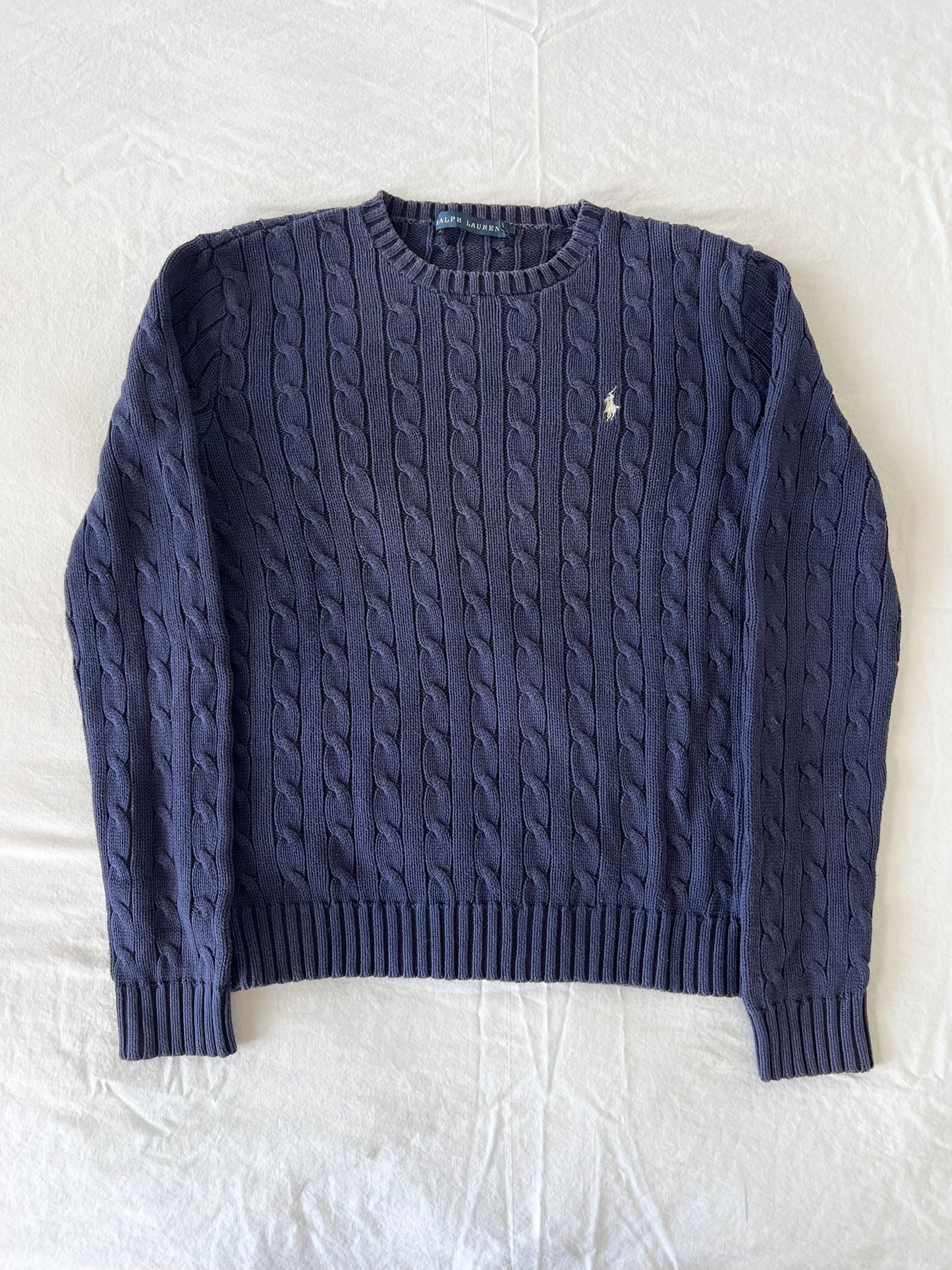 Navy cable knit sweater