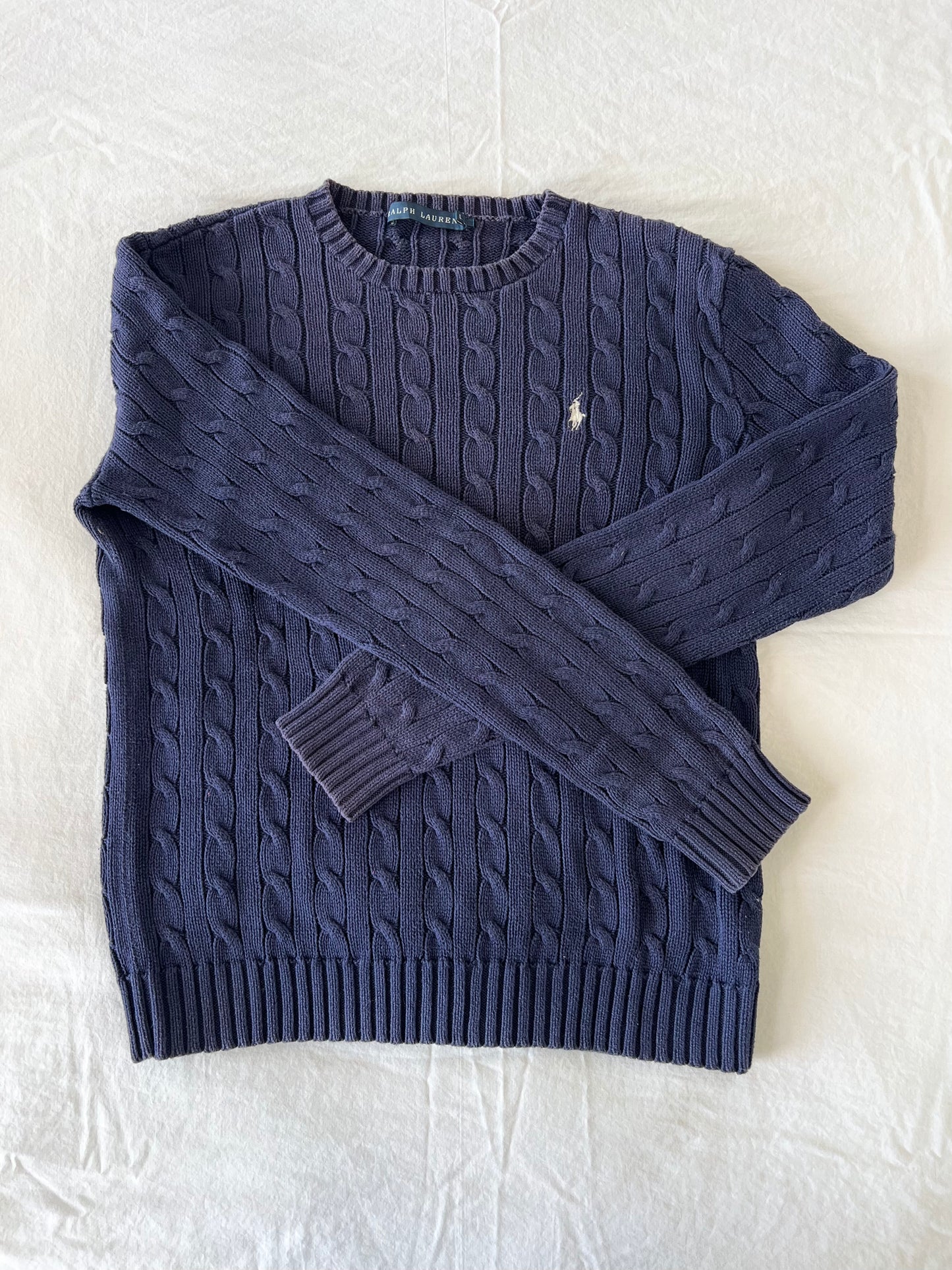 Navy cable knit sweater