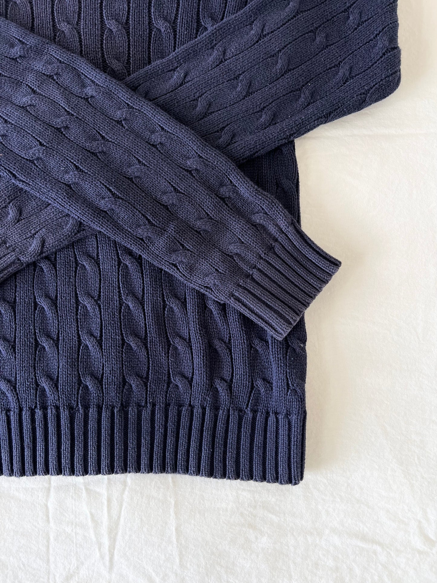 Navy cable knit sweater