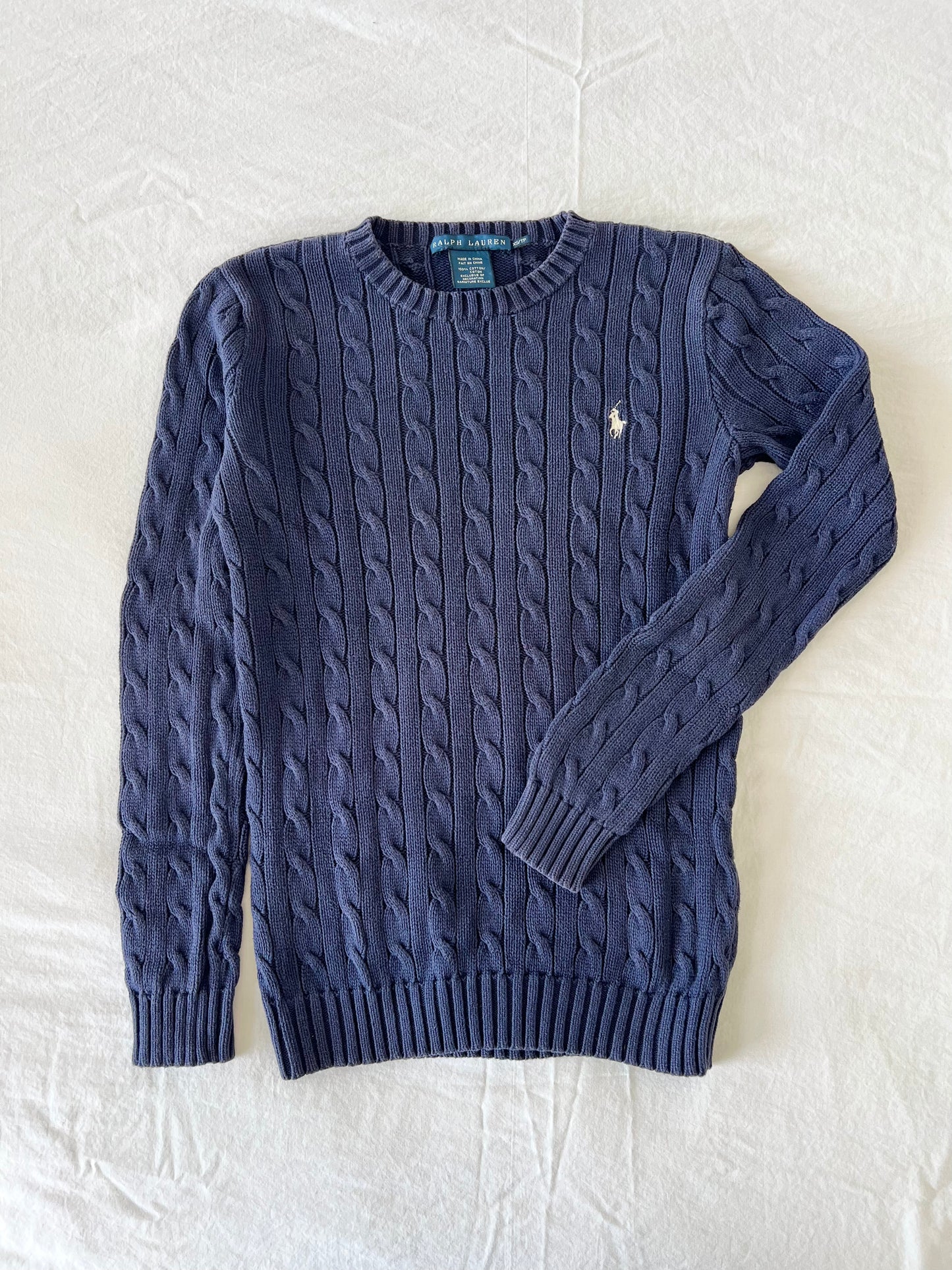 Navy cable knit sweater