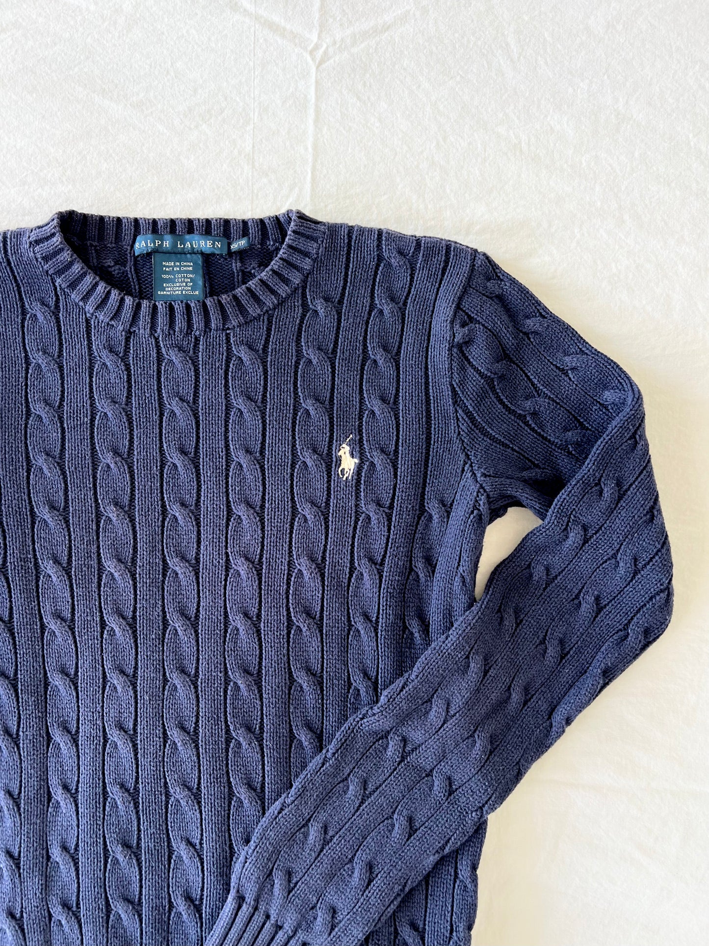 Navy cable knit sweater