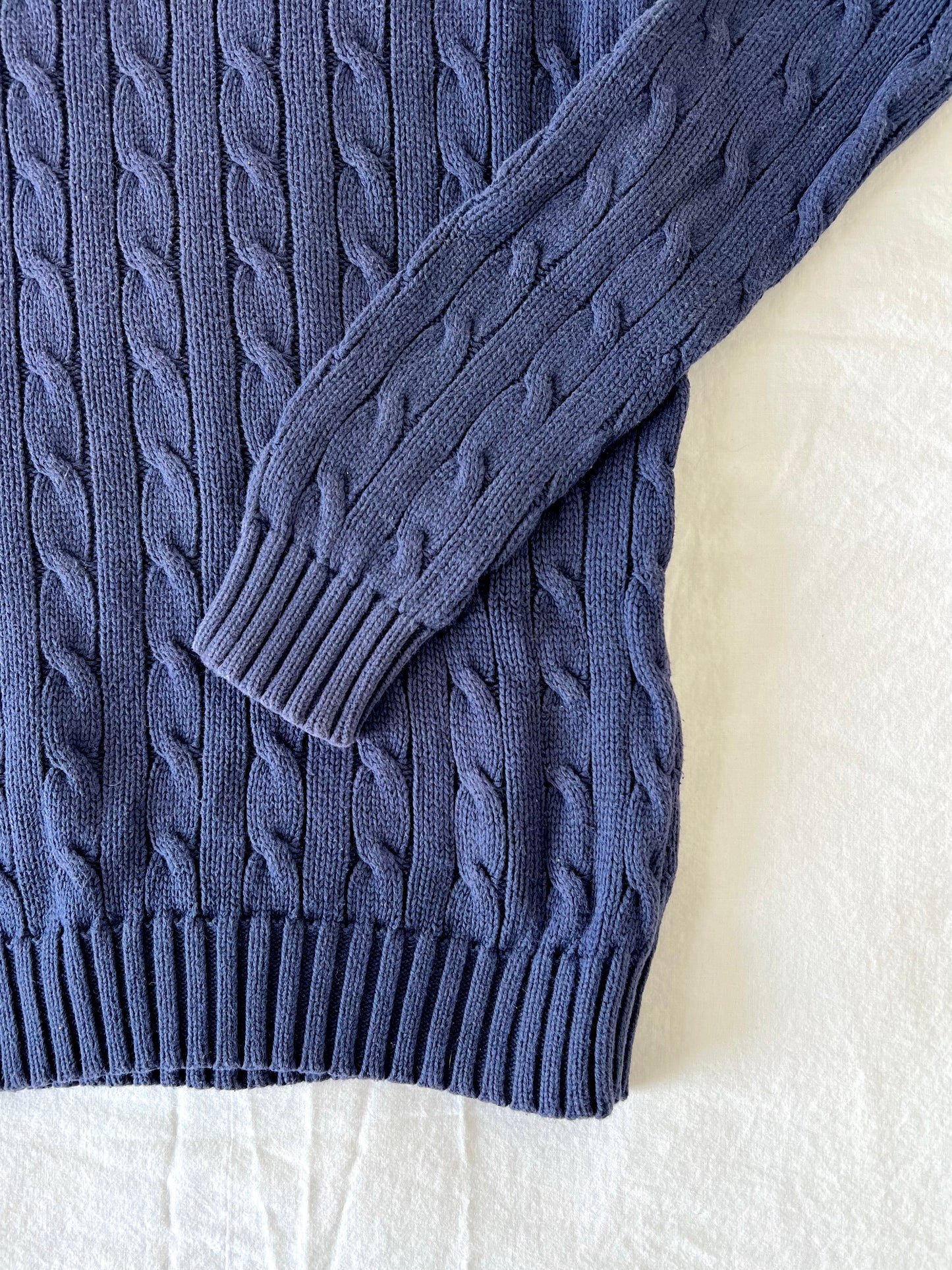 Navy cable knit sweater