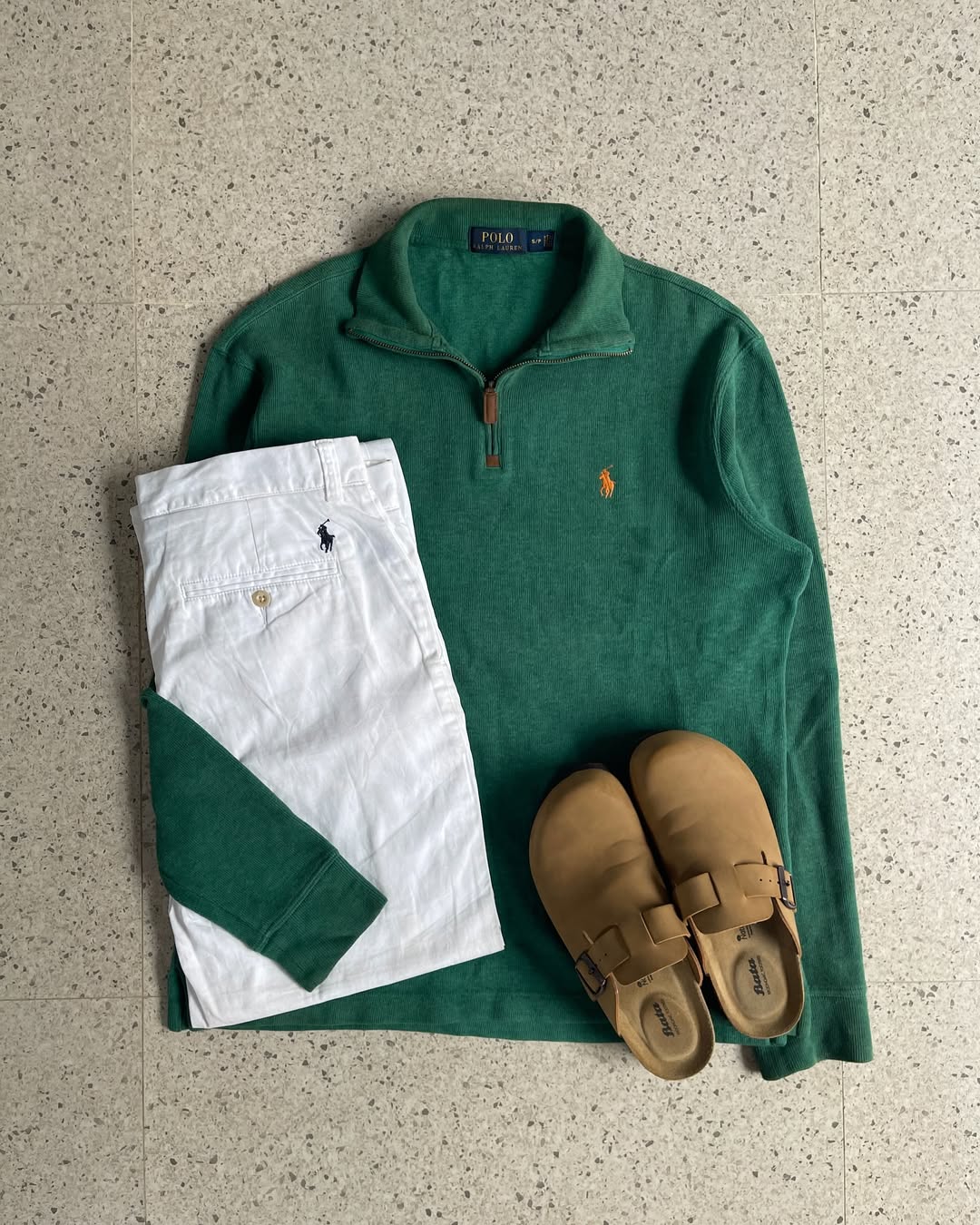 Halfzip Ralph Lauren - Dark green&Orange