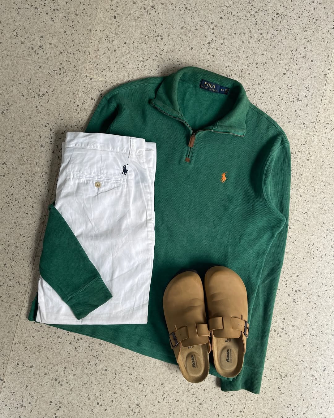 Halfzip Ralph Lauren - Dark green&Orange