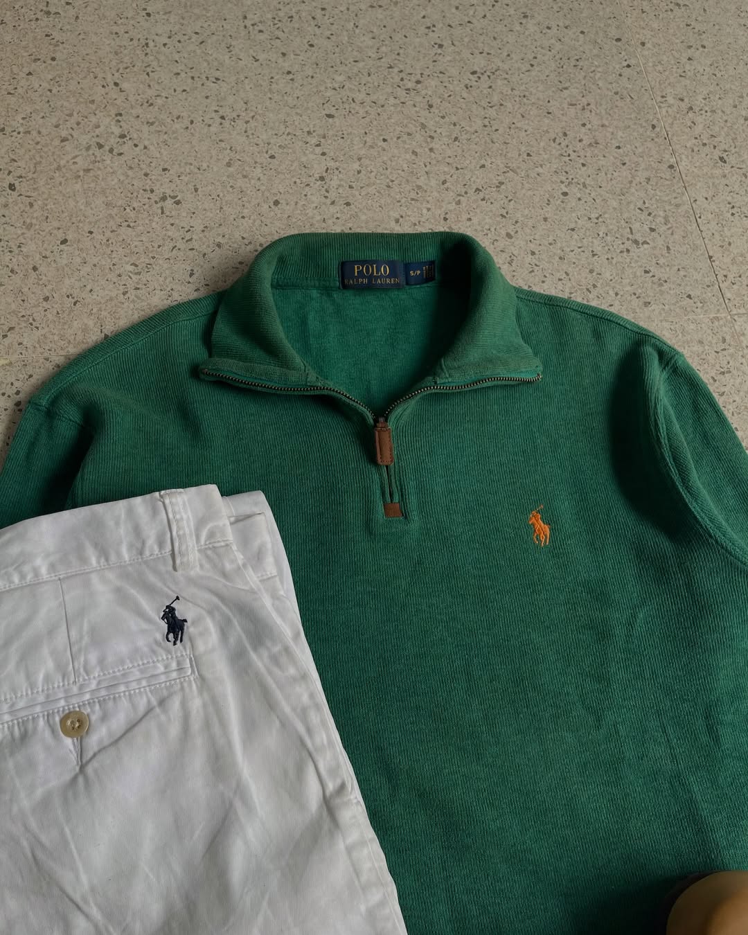 Halfzip Ralph Lauren - Dark green&Orange