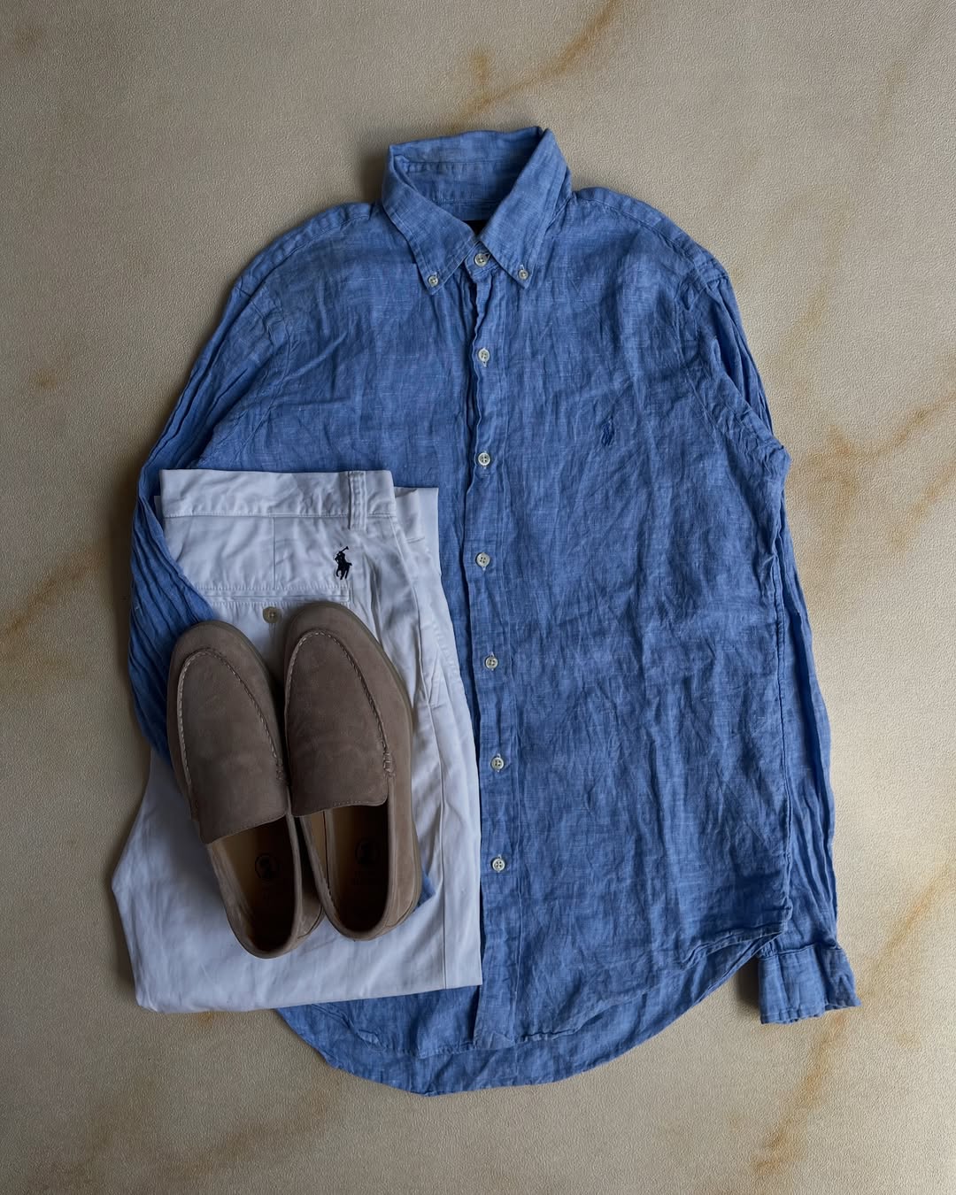 Kemeja Ralph Lauren - Light blue&Light blue