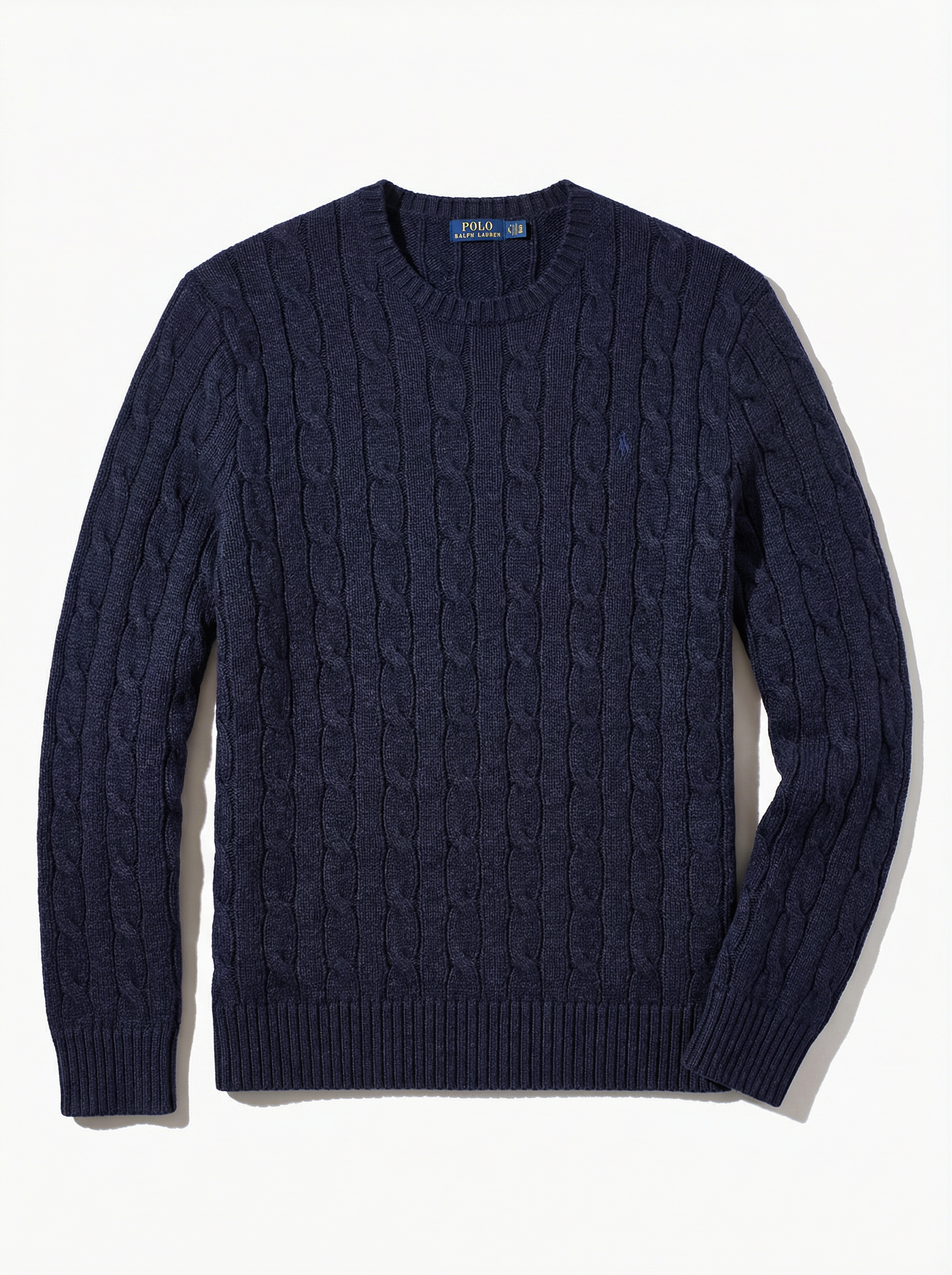 סריג צמות נייבי מכותנה Polo Ralph Lauren