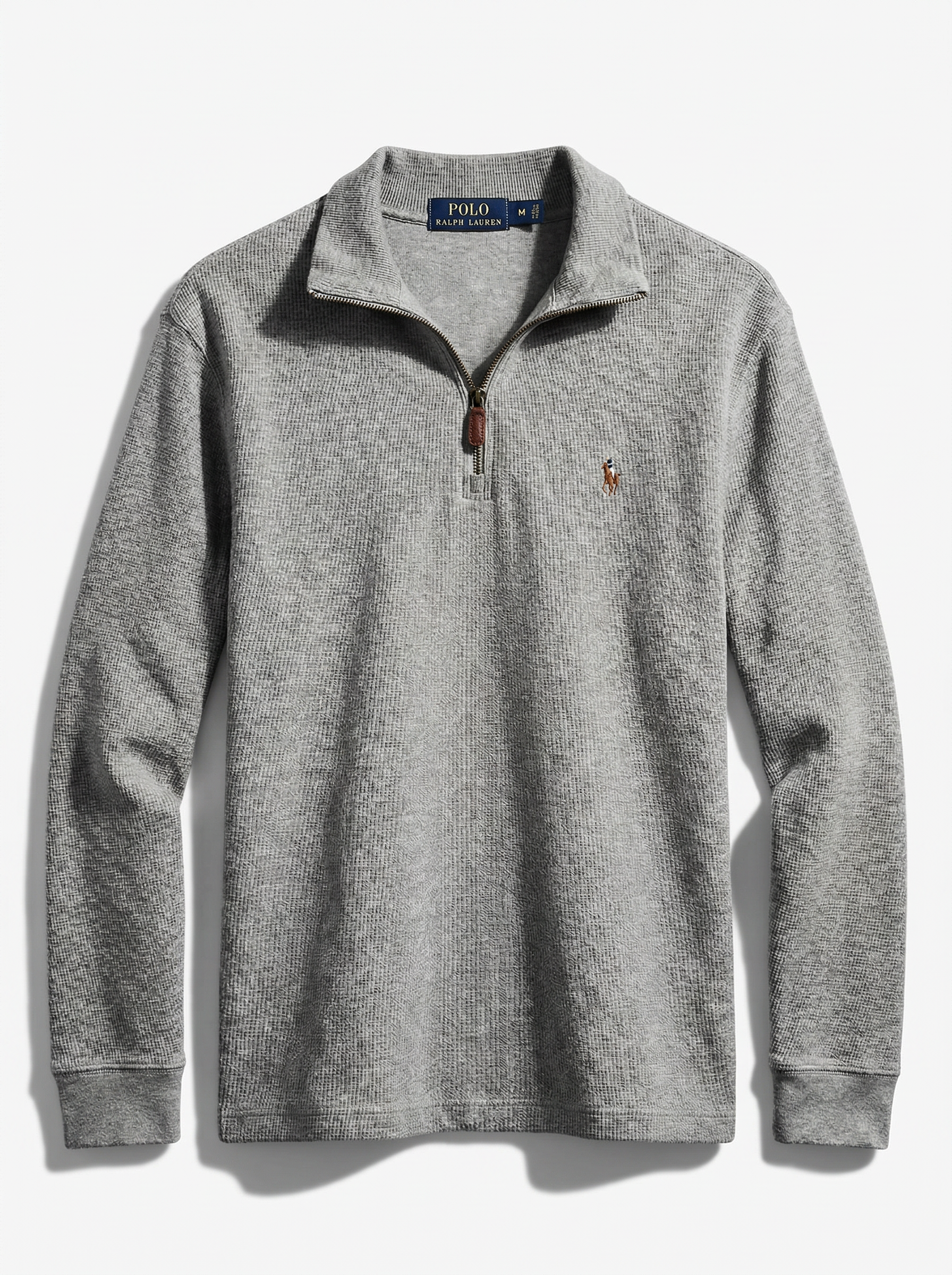 סריג חצי רוכסן אפור בהיר Polo Ralph Lauren