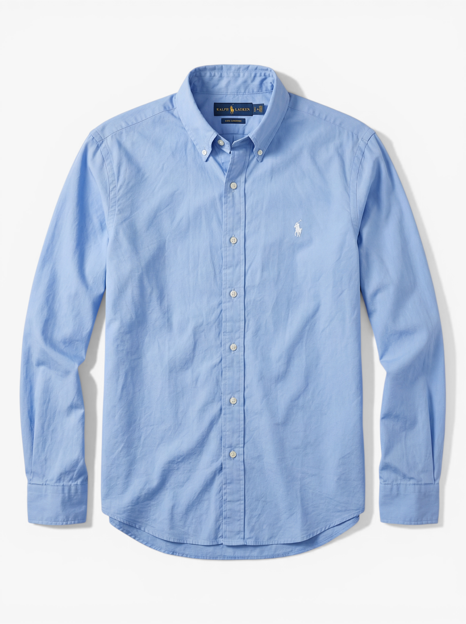 מכופתרת כותנה תכלת לוגו לבן Polo Ralph Lauren