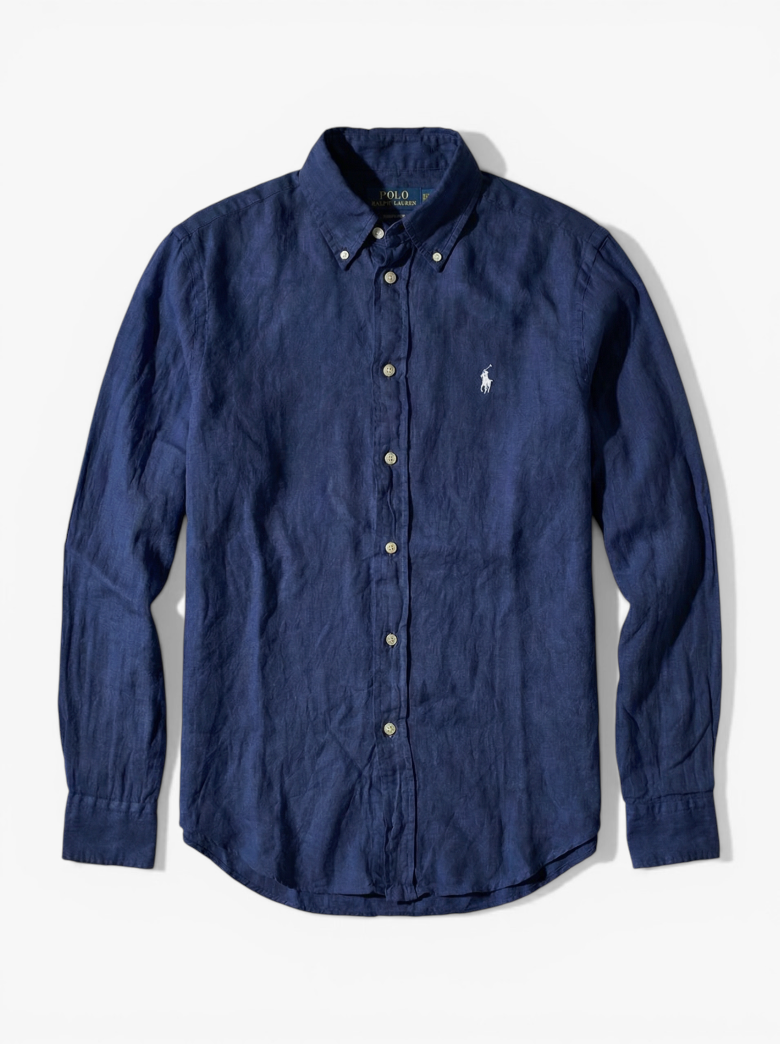 מכופתרת פשתן נייבי לוגו לבן Polo Ralph Lauren