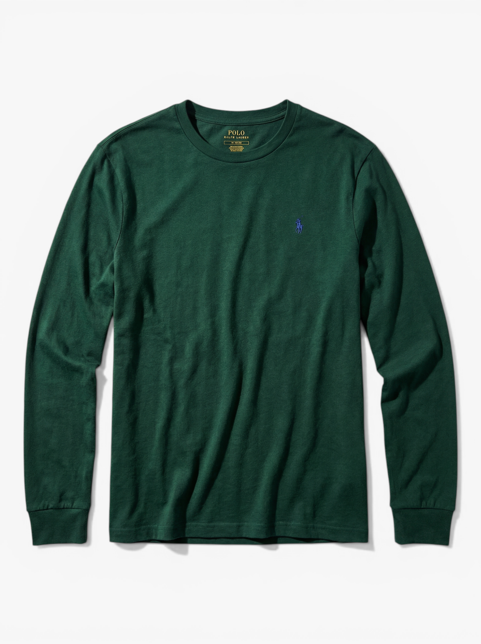 חולצת פולו ארוכה ירוק בקבוק לוגו כחול Polo Ralph Lauren