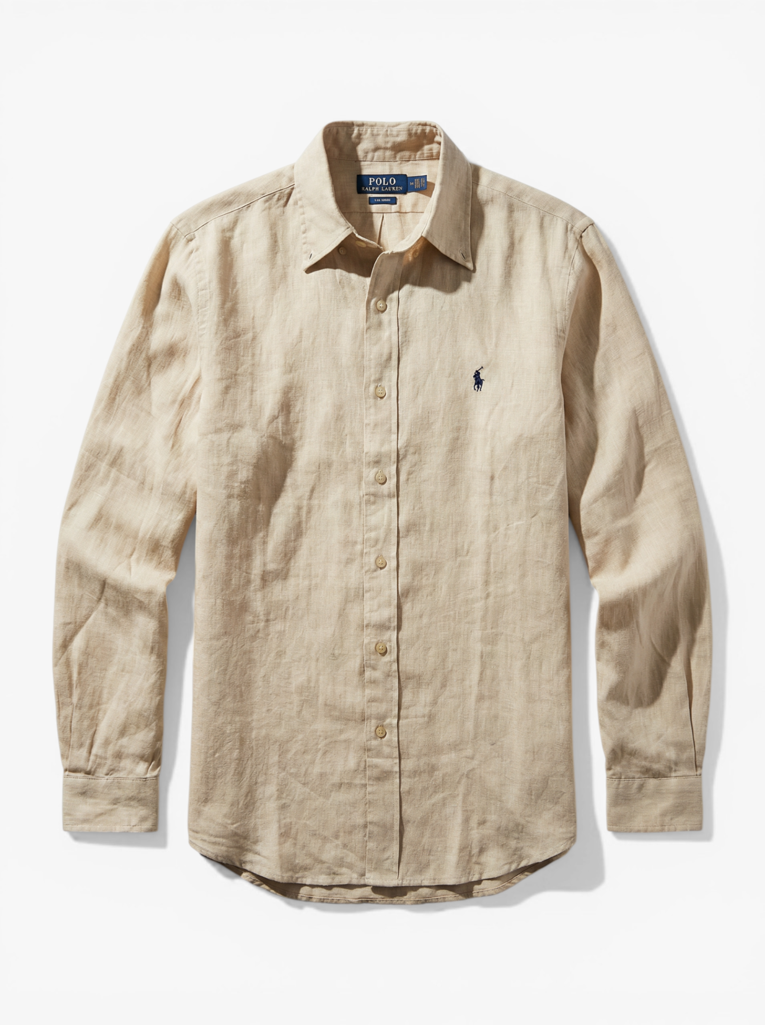 מכופתרת פשתן שמנת לוגו נייבי Polo Ralph Lauren