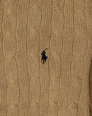 RL Camel Cable Knit Sweater & Black Logo (L)