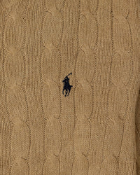 RL Camel Cable Knit Sweater & Black Logo (L)