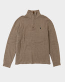 RL Taupe Half-Zip Sweater & Green Logo (M)