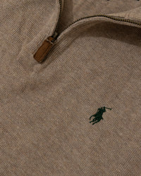 RL Taupe Half-Zip Sweater & Green Logo (M)