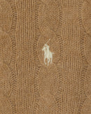 RL Camel Cable Knit Sweater & White Logo (S)