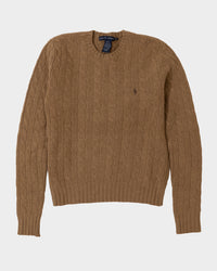 RL Brown Cable Knit Sweater & Dark Brown Logo (S)
