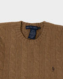 RL Brown Cable Knit Sweater & Dark Brown Logo (S)