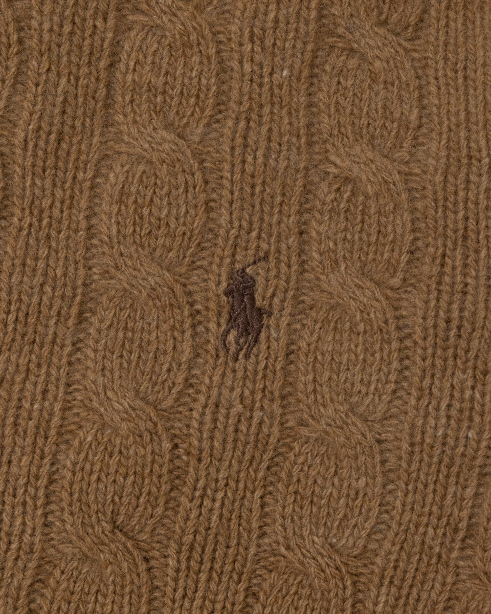 RL Brown Cable Knit Sweater & Dark Brown Logo (S)