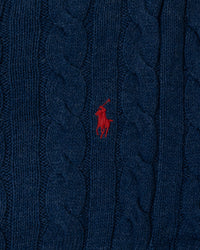 RL Navy Cable Knit Sweater & Red Logo (L)