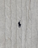 RL Light Grey Cable Knit Sweater & Navy Logo (XL)