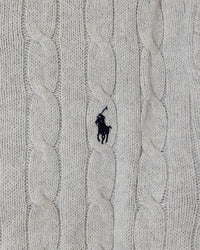 RL Light Grey Cable Knit Sweater & Navy Logo (XL)