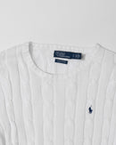 RL White Cable Knit Sweater & Navy Logo (S)