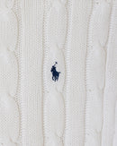 RL White Cable Knit Sweater & Navy Logo (S)