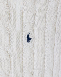 RL White Cable Knit Sweater & Navy Logo (S)