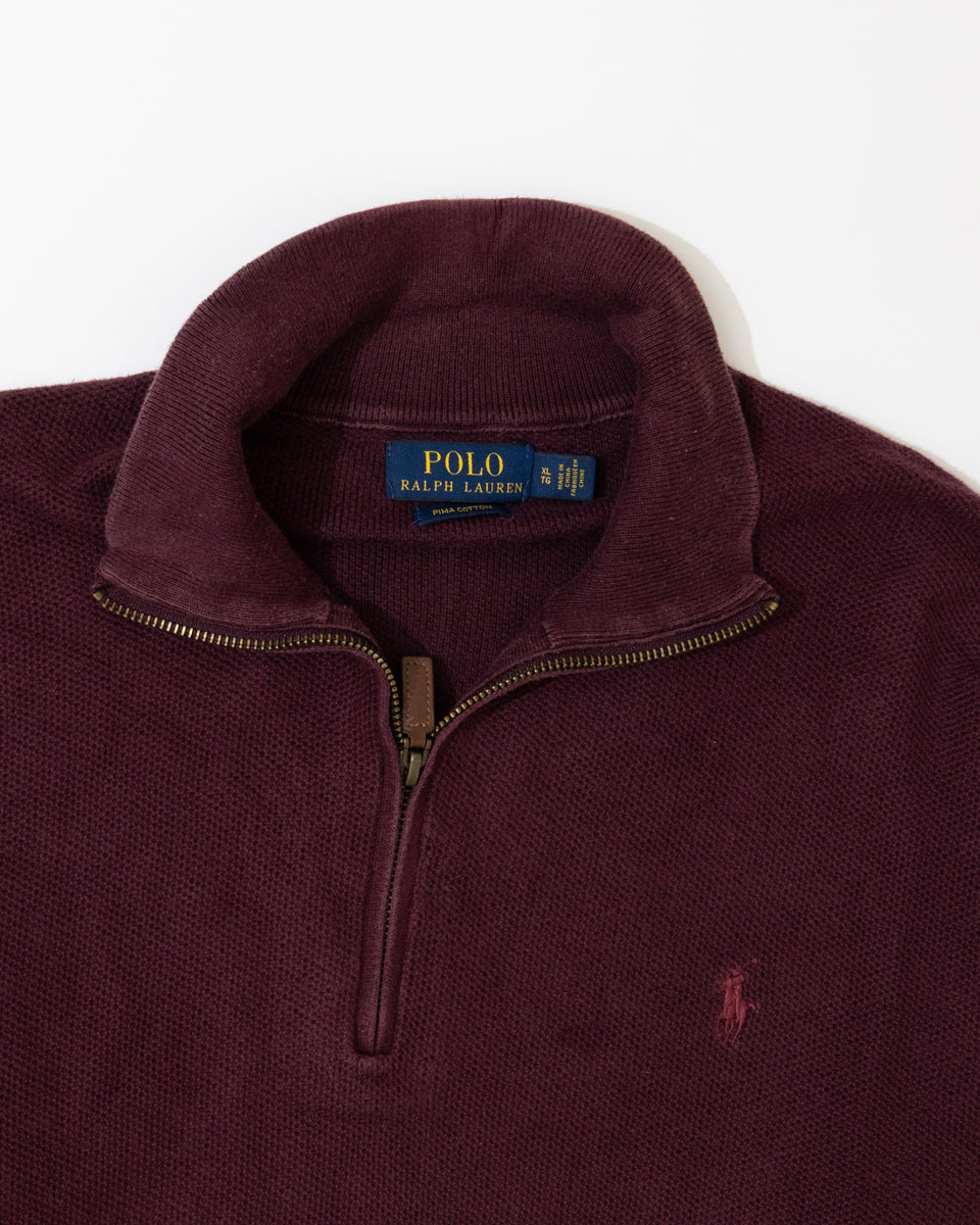 RL Burgundy Half-Zip Sweater & Burgundy Logo (XL)