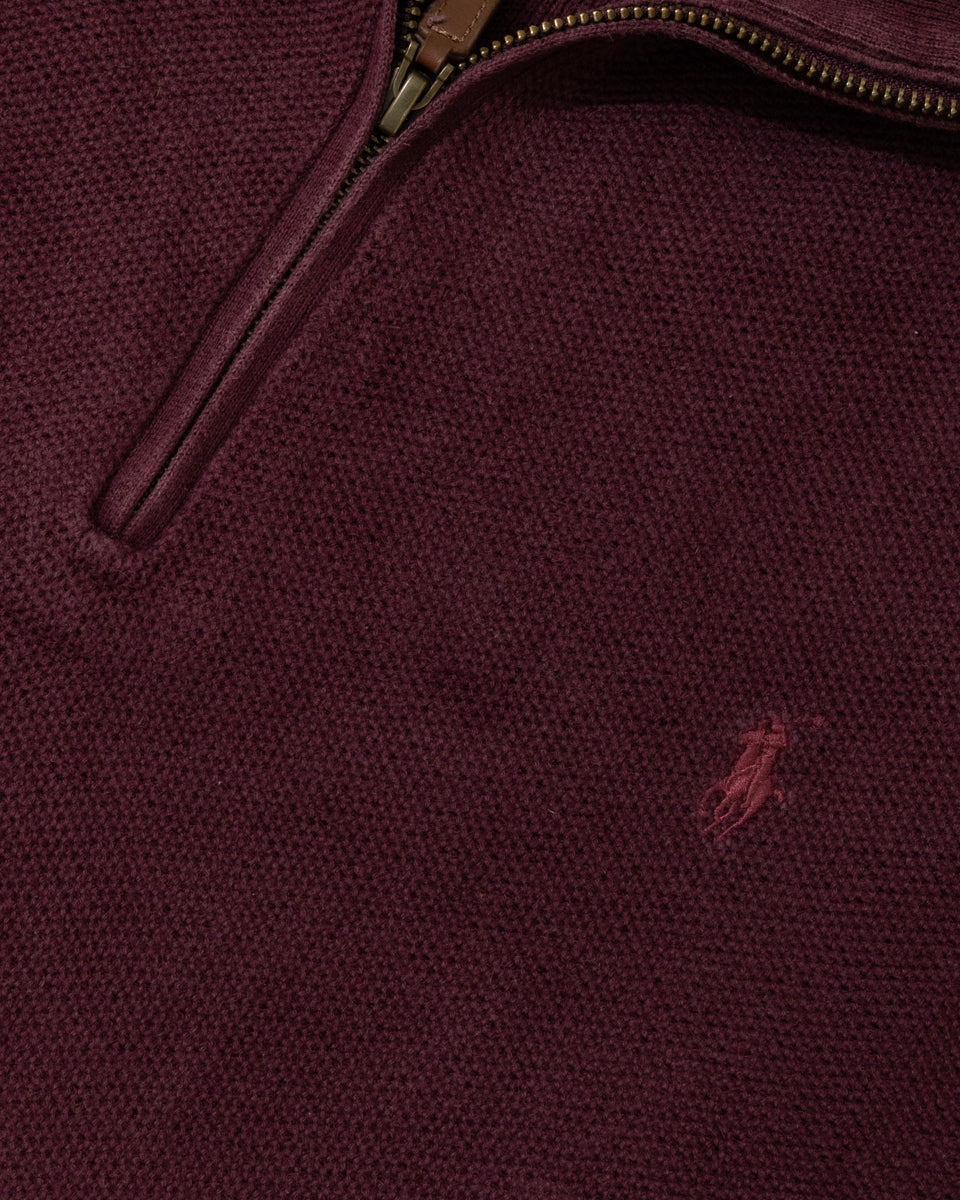 RL Burgundy Half-Zip Sweater & Burgundy Logo (XL)