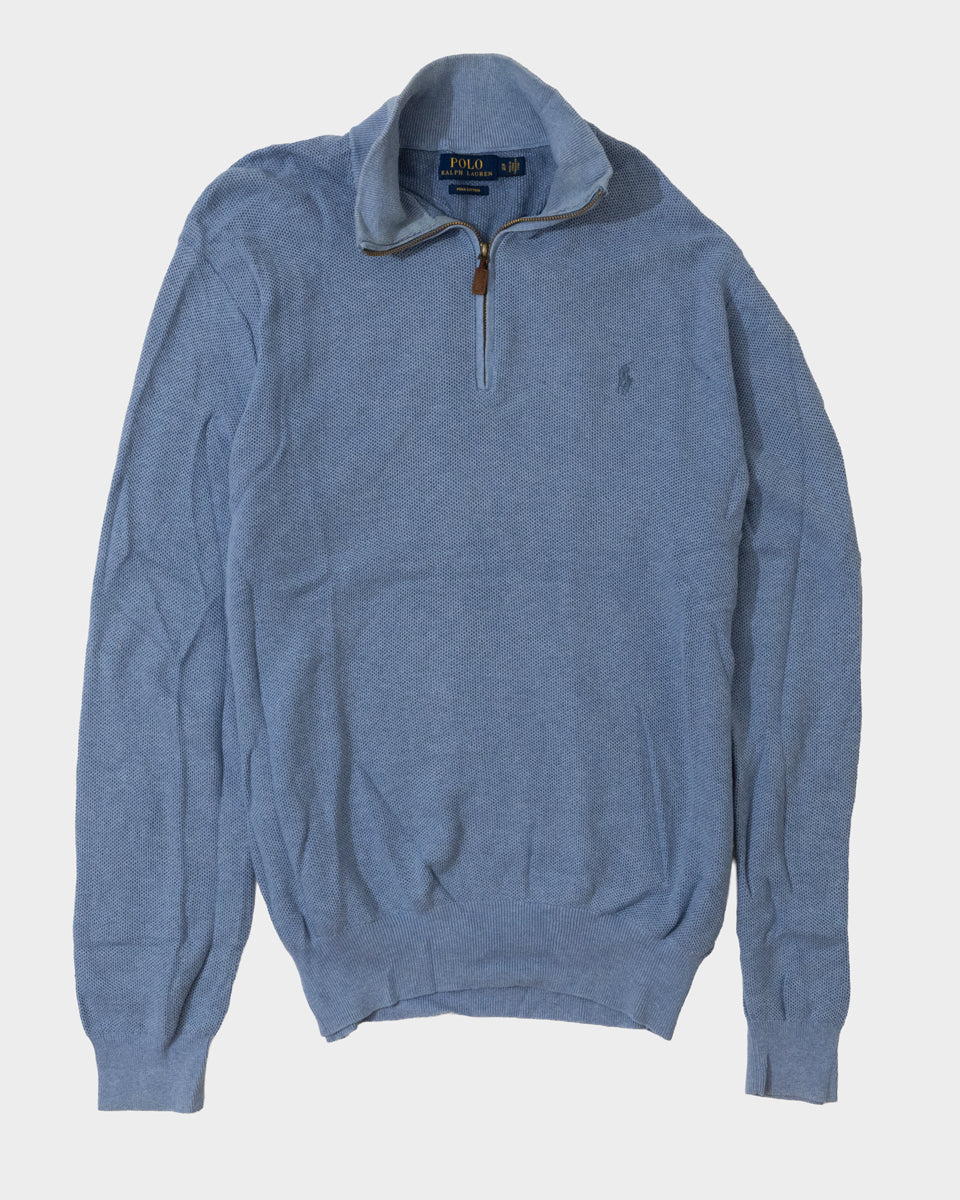 RL Light Blue Half-Zip Sweater & Light Blue Logo (XL)