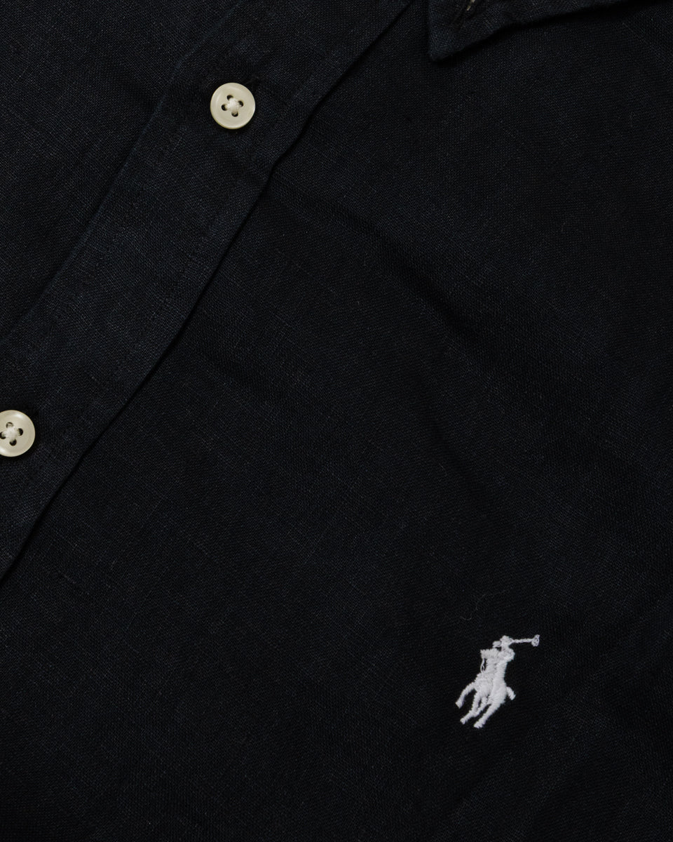 מכופתרת פשתן לוגו לבן Polo Ralph Lauren