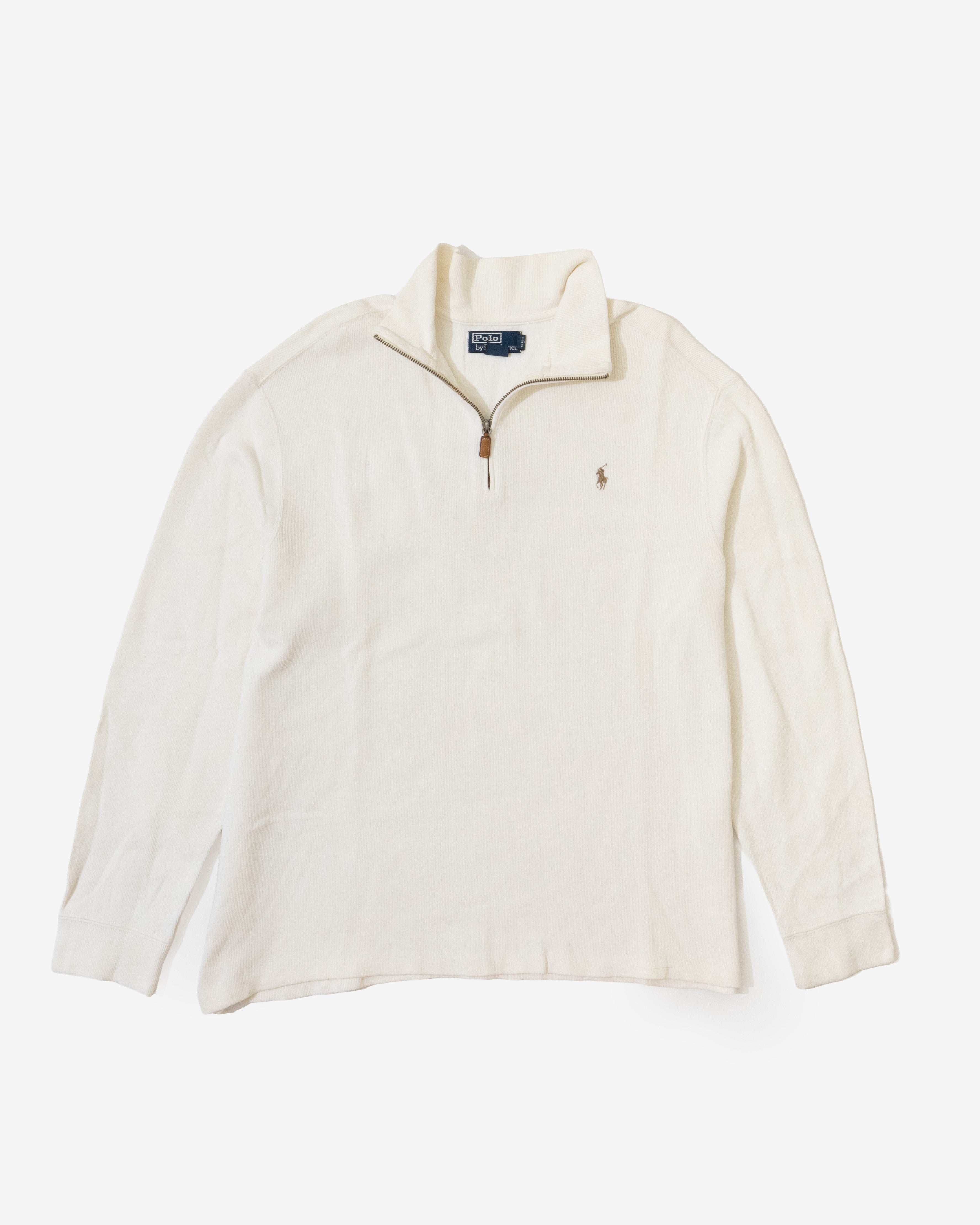RL White Half-Zip Sweater & Tan Logo (XL)