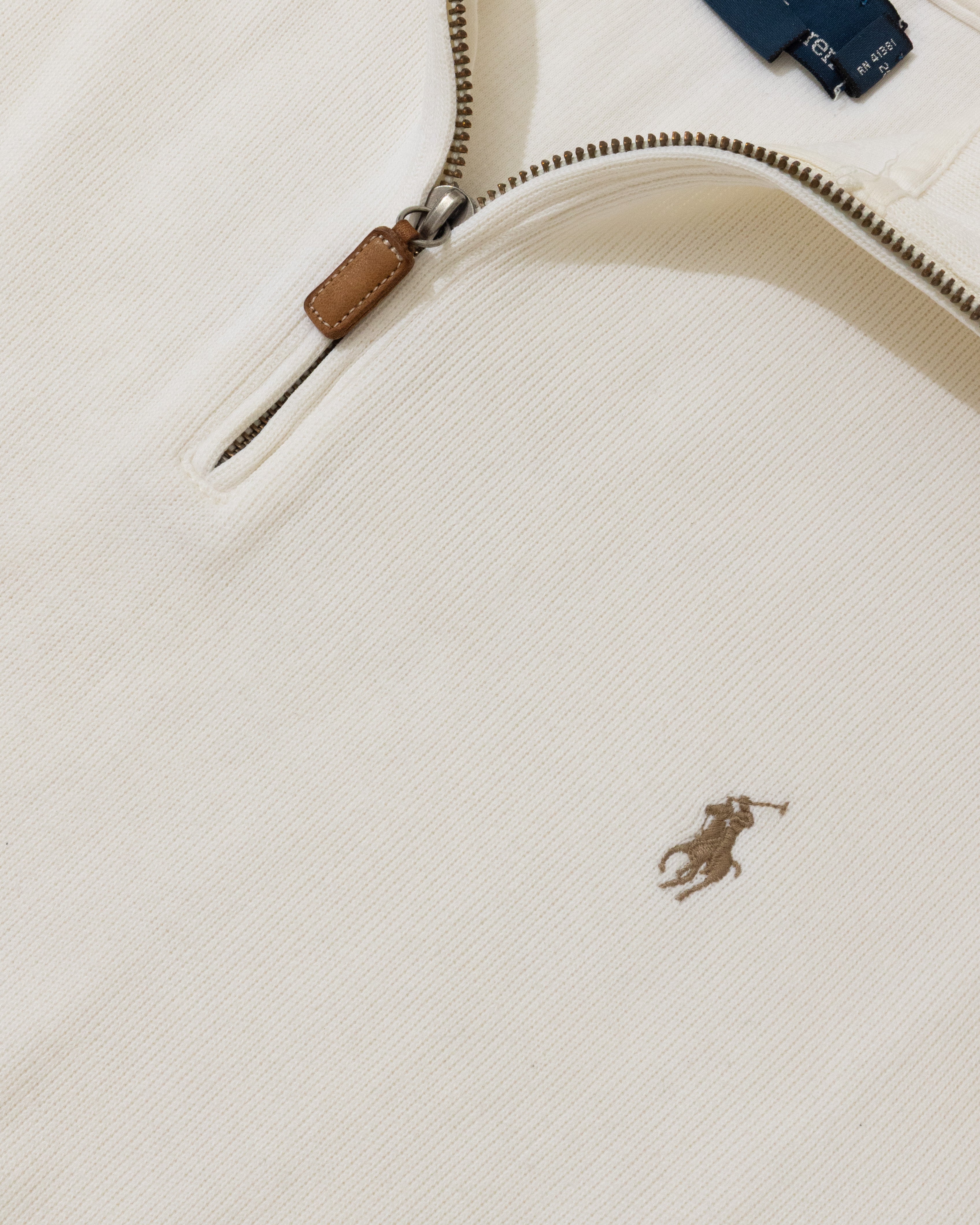 RL White Half-Zip Sweater & Tan Logo (XL)