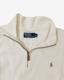 RL White Half-Zip Sweater & Tan Logo (XL)