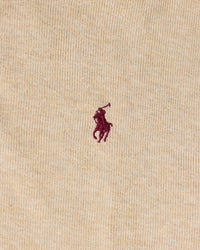 RL Beige Quarter-Zip & Red Logo