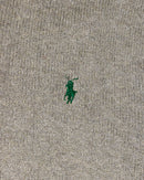 RL Grey Quarter-Zip Knit Sweater & Green Logo