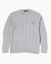 RL Grey Cable Knit Sweater & Navy Logo