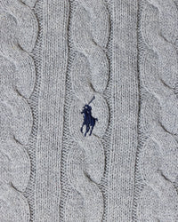 RL Grey Cable Knit Sweater & Navy Logo